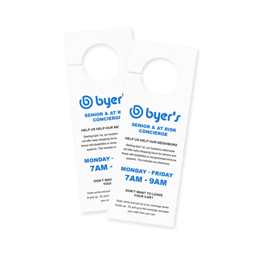 concierge door hanger with schedule