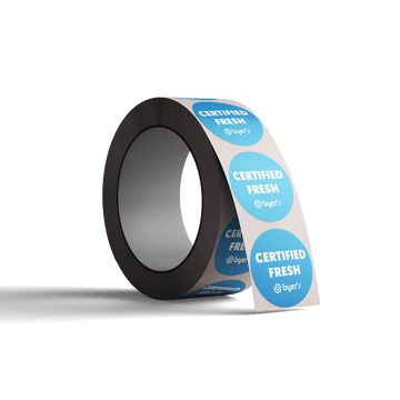 certified fresh labels on a roll