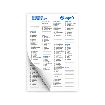 retail concierge shopping list
