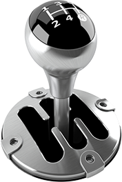 In-mold gear label on top of car stick shift handle