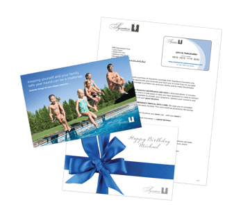 insurance direct mail letter and postcard