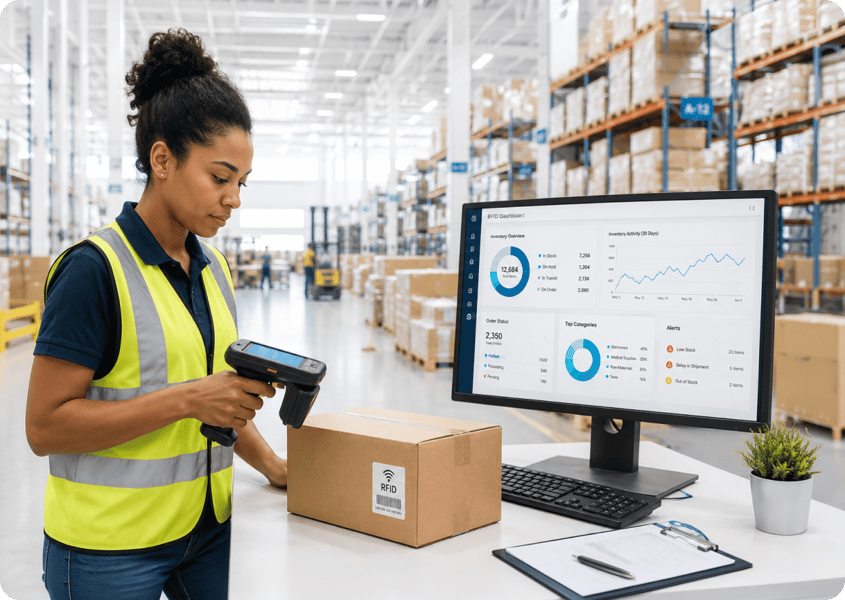 RFID AI smart packaging scanning