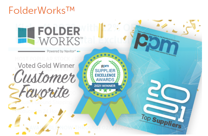 Featured image for article: Navitor's FolderWorks Wins Gold in PPM's 2021 Supplier Excellence Awards