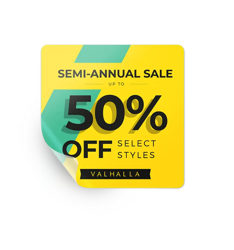 semi-annual sale adhesive graphic