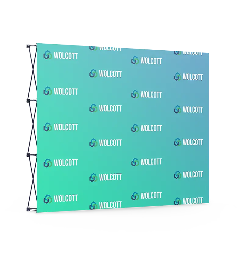 full-color branded backdrop and stand