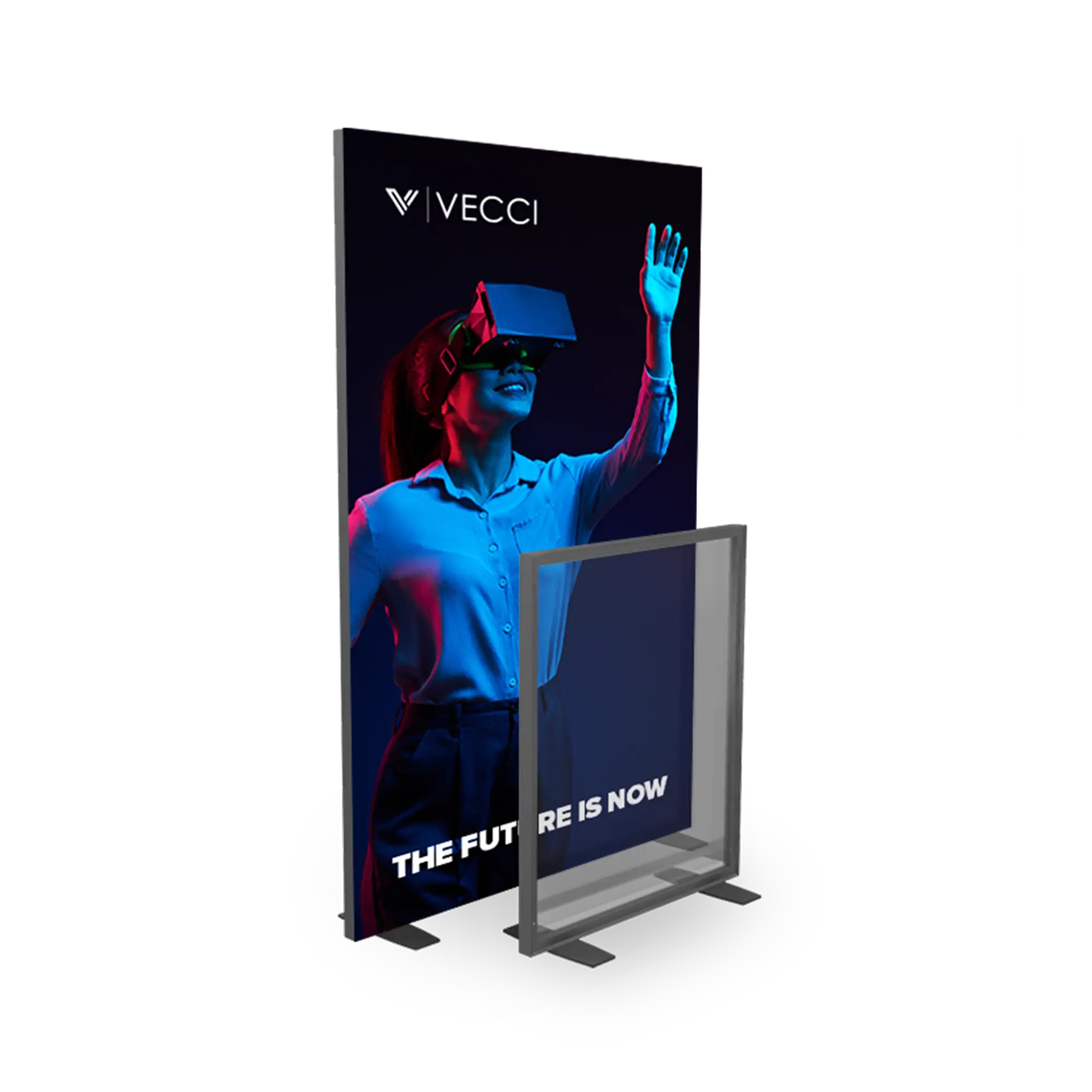 fabric virtual reality ad in silicone edge frame 