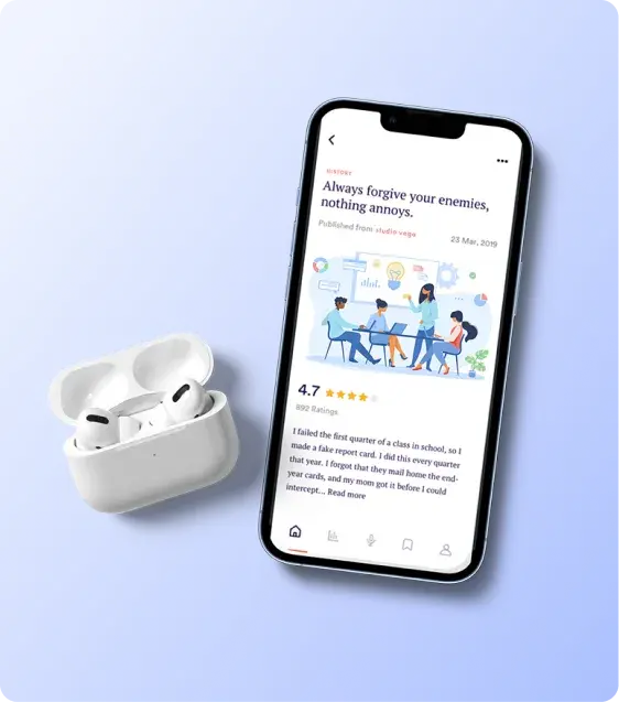 Digital eBook displayed on a smartphone to represent electronic publishing services