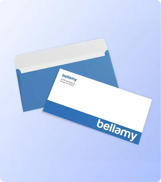 Custom branded business envelope and matching mailing materials