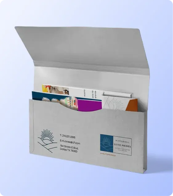 New customer account kit containing welcome materials, printed forms, and branded documents