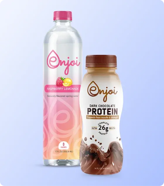 Beverage containers featuring custom printed sleeves for branding and product identification
