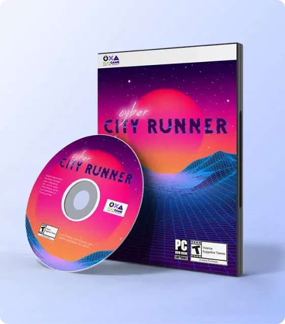 Custom software and gaming package with printed disc and retail-ready product case