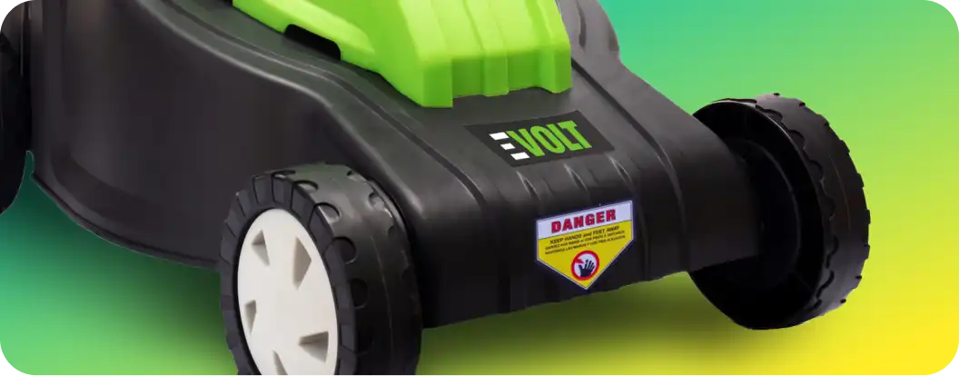 electric-lawnmower-durable-labels