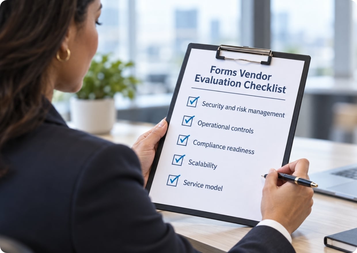 Featured image for post: Business Forms Vendor Compliance: The Forms Vendor Evaluation Checklist